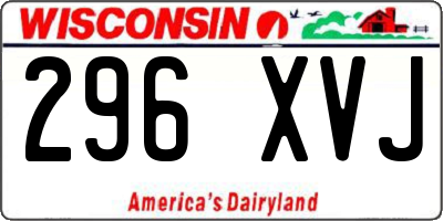 WI license plate 296XVJ