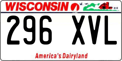 WI license plate 296XVL