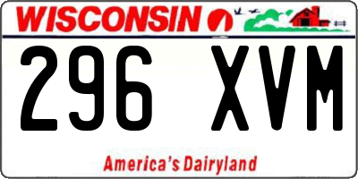 WI license plate 296XVM