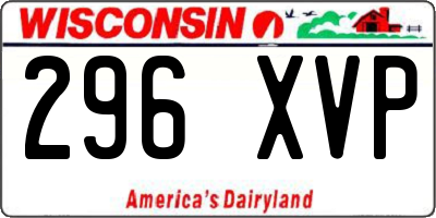 WI license plate 296XVP