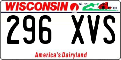 WI license plate 296XVS