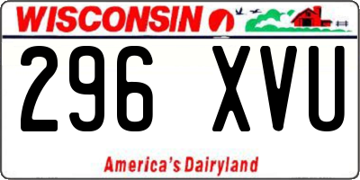 WI license plate 296XVU