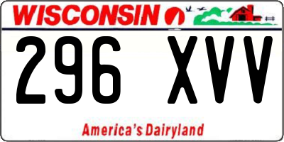 WI license plate 296XVV