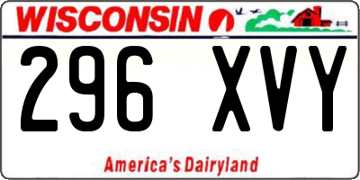 WI license plate 296XVY