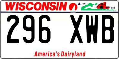 WI license plate 296XWB