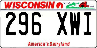 WI license plate 296XWI