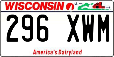 WI license plate 296XWM