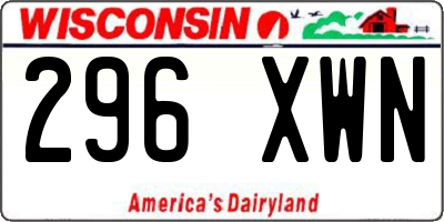 WI license plate 296XWN
