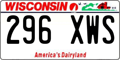 WI license plate 296XWS