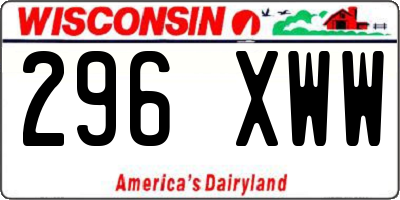 WI license plate 296XWW