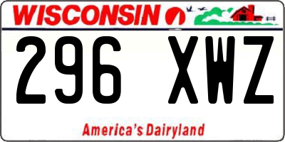 WI license plate 296XWZ