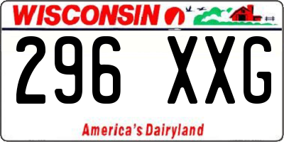 WI license plate 296XXG