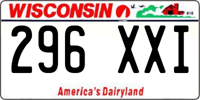 WI license plate 296XXI