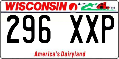 WI license plate 296XXP