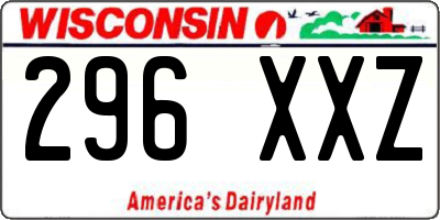 WI license plate 296XXZ