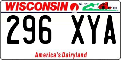 WI license plate 296XYA