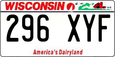 WI license plate 296XYF
