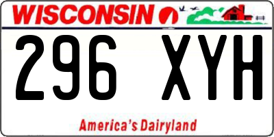 WI license plate 296XYH