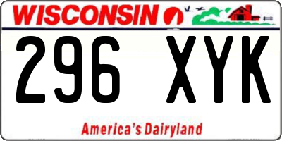 WI license plate 296XYK