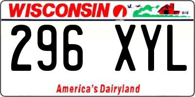 WI license plate 296XYL