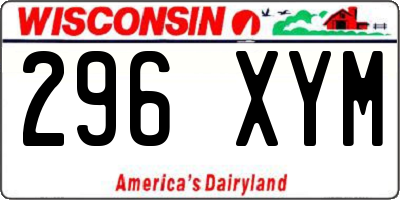 WI license plate 296XYM