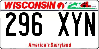 WI license plate 296XYN
