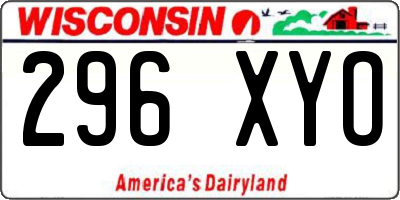 WI license plate 296XYO
