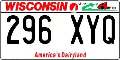 WI license plate 296XYQ