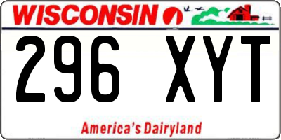 WI license plate 296XYT