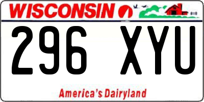 WI license plate 296XYU