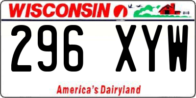 WI license plate 296XYW