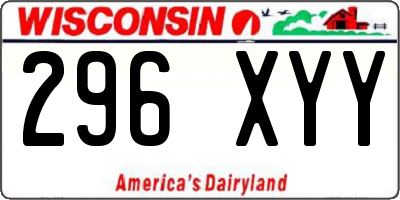 WI license plate 296XYY