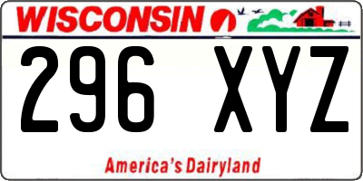 WI license plate 296XYZ