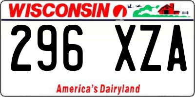 WI license plate 296XZA