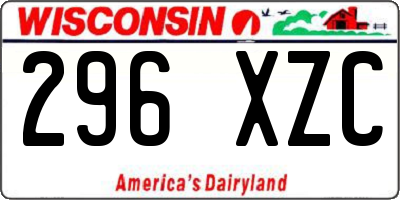 WI license plate 296XZC