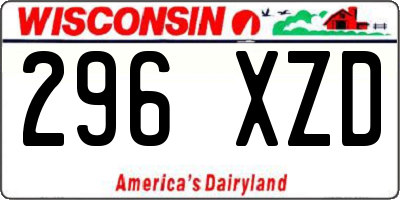 WI license plate 296XZD