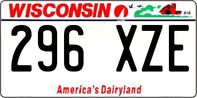 WI license plate 296XZE