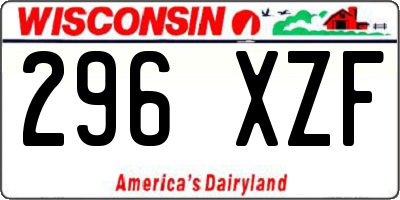 WI license plate 296XZF