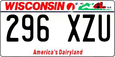 WI license plate 296XZU