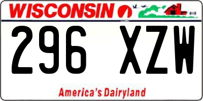 WI license plate 296XZW