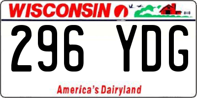 WI license plate 296YDG