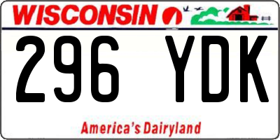 WI license plate 296YDK