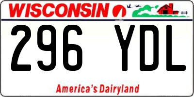 WI license plate 296YDL