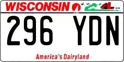WI license plate 296YDN