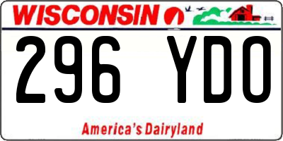 WI license plate 296YDO