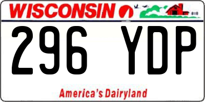 WI license plate 296YDP