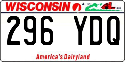 WI license plate 296YDQ