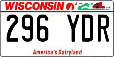 WI license plate 296YDR