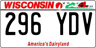 WI license plate 296YDV