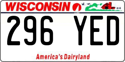 WI license plate 296YED